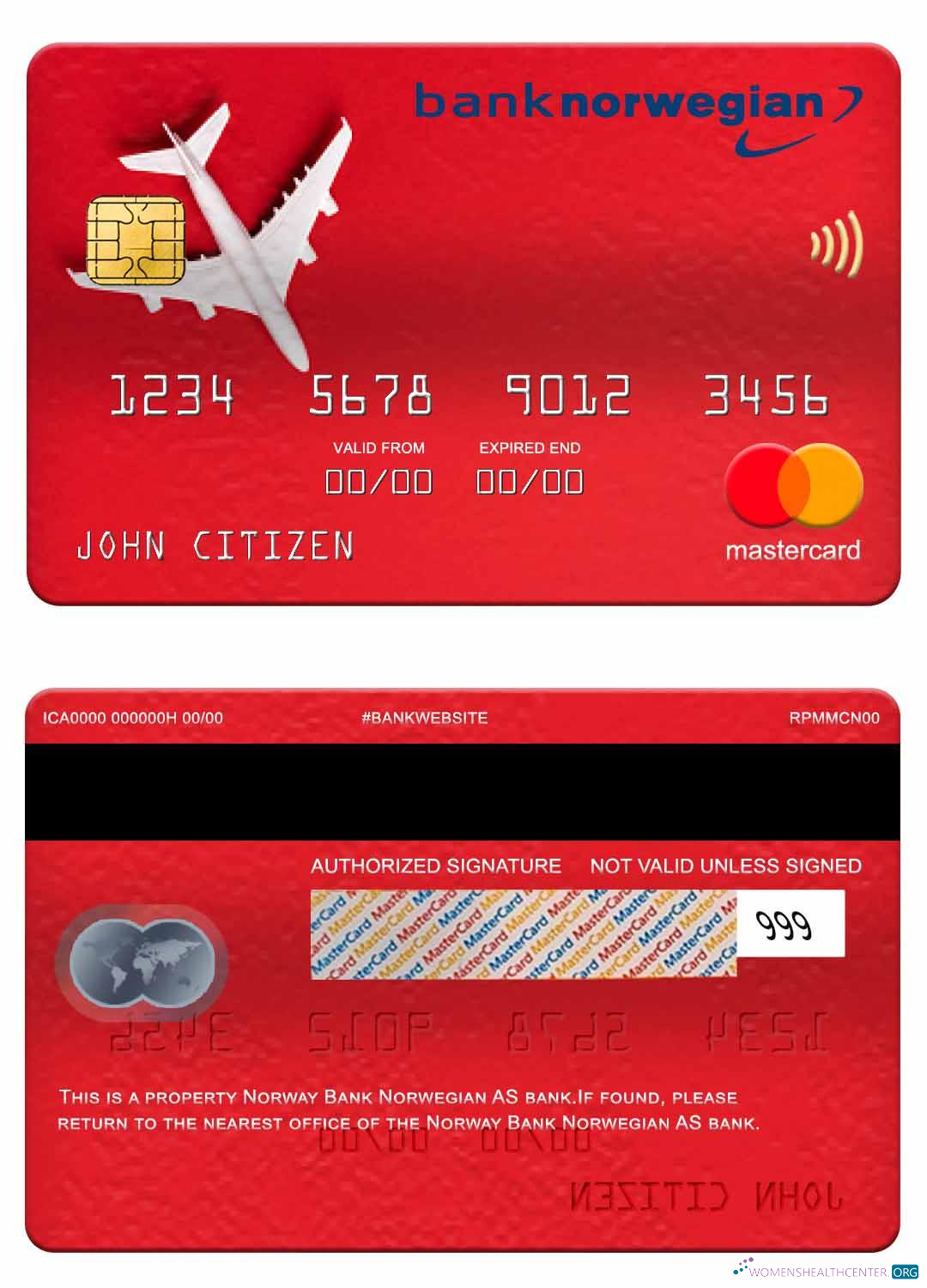 Download Norway Bank Norwegian AS bank mastercard Photoshop template